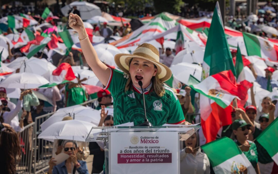 Entre porras, banderas y esperanza; así respaldó Sinaloa a su Presidenta