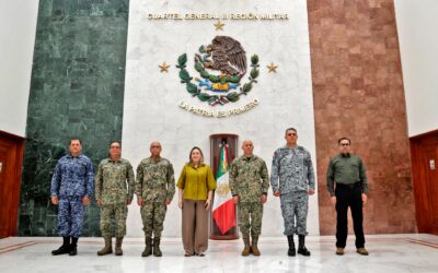 Gobernadora Yeraldine encabeza la Mesa de Construcción de Paz y Seguridad en la 3a. Región Militar en Mazatlán